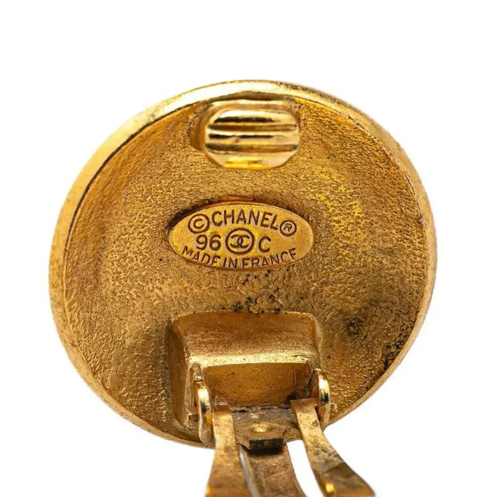 CHANEL Gold Logo Earrings